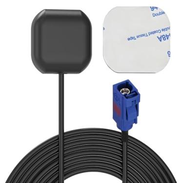 Imagem de SZSAUTO Antena de navegação GPS ativa para veículos à prova d'água com conector azul Fakra C - Antena GPS ativa de montagem magnética/adesiva para carros, caminhões, SUVs, unidades de cabeça de rádio