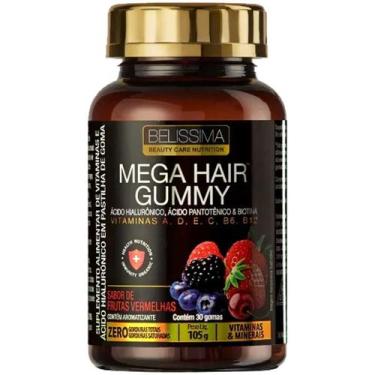 Imagem de Mega Hair Gummy Ácido Hialurônico Pantotênico Biotina cx 30 - Belissim