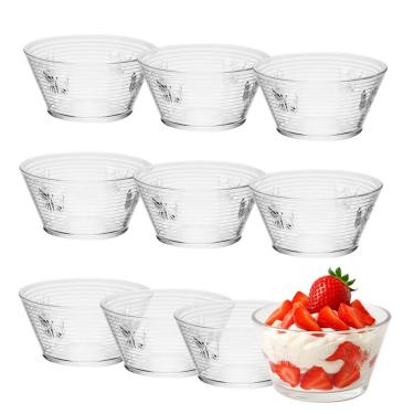 Imagem de Jogo 10 Bowl Taça Sobremesa De Vidro Wolff Lines Butterfly Borboleta 10,5x7cm