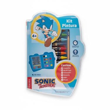 Imagem de Kit Escolar De Pintura Sonic 24Pçs Giz + Tinta - Leo&Leo