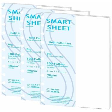 Imagem de Kit 3 Refil Caderno Inteligente 90G 100 Folhas Liso Grande