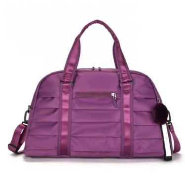 Imagem de Bolsa Mala De Mão Feminina Impermeável Alça Reforçada, Resistente e Estilosa para Viagem e Dia a Dia Mulheres(Roxo)