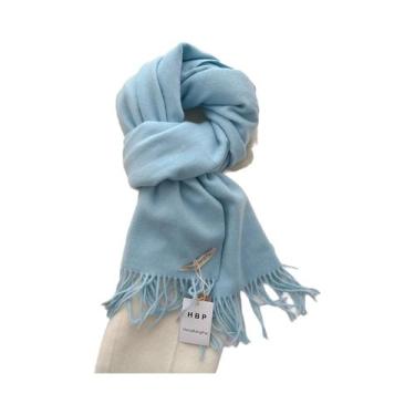 Imagem de Cachecol Longo De Lã Quente Para Mulheres, Xale De Cashmere, Pashmina 