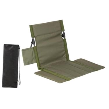 Imagem de RNXRZANK Cadeira de Chão Dobrável com Encosto E Bolsa de Transporte para Camping Ao Ar Livre, Almofada Versátil para Trekking E Caminhadas, Verde