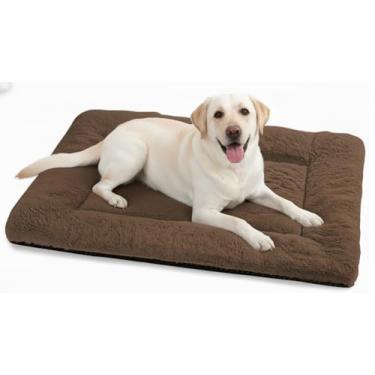 Imagem de ZENGAOOU Cama para cães, tapete lavável, ultra macio e antiderrapante para cães (curry, 122 cm C x 76 cm L x 3,8 cm A)