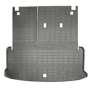 Imagem de Yakitoko Tapete de forro de porta-malas de carro 3D TPE para Toyota Grand Highlander 2024-2026 com tapete de encosto, ajuste personalizado, proteção de piso à prova d'água para todos os climas