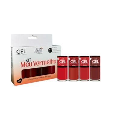 Imagem de Kit 4 Esmaltes Bella Brazil Meu Vermelho