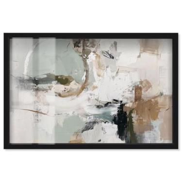 Imagem de Misty Forms III Shadowbox Print Abstract Wall Art por Art Remedy, moldura preta, 63 x 43 cm