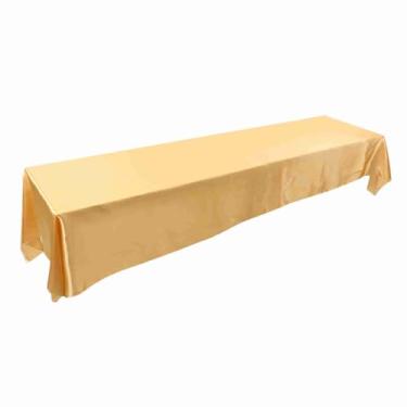 Imagem de Yosoo Toalha de Mesa, Material de Poliéster Retangular de 145 X 320 Cm, Com Bordas Com Bainha de Design de Uma Peça Sem Costura, para Banquetes, Festas de Casamento (GOLD)