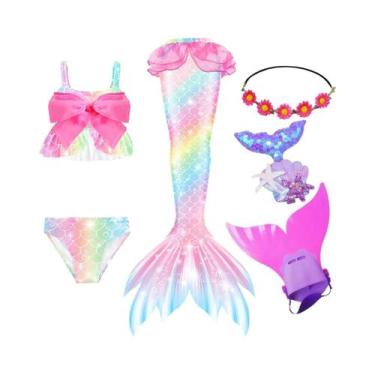 Imagem de Fantasia De Sereia Para Meninas, Traje De Cosplay, Maiô De Fantasia Co