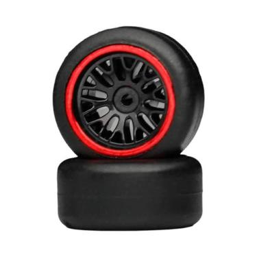 Imagem de Rodas Pretas E Vermelhas Em Escala 1:64 Modelo De Carro Diecast Com Pn