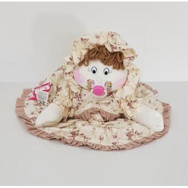 Imagem de Boneca De Pano Deitada Bia Pelúcia Rosê Nude Floral 36cm - Polybaby