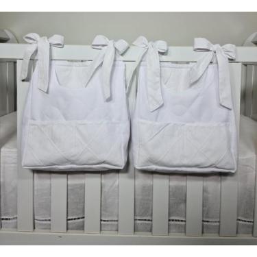 Imagem de Porta Fraldas Para Berço Porta Treco 2 Peças Branco - POLYBABY