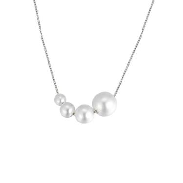 Imagem de StyleJella Colares de pérolas delicados banhados a ouro 14K para mulheres, simples, em camadas, dourado, para mulheres, na moda, colares de joias de aniversário de casamento, Latão, Sem Pedra Preciosa