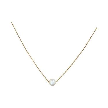 Imagem de Colar Feminino De Prata Esterlina 925 Com Pingente De Madrepérola 6MM 