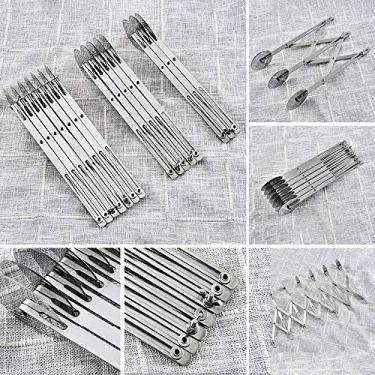 Imagem de Cortador de Pizza com Rodas Multifuncional 430 Aço Inoxidável Massa e Bolo para Assar Espaçamento entre Ajustável Borda Afiada Fácil Limpar Ferramenta