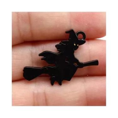 Imagem de Pingentes De Esmalte De Halloween Com Caveira, Morcego E Gato, 10 Peça