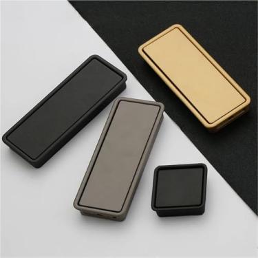 Imagem de Puxador de porta deslizante simples de liga de zinco Jane fivela escura guarda-roupa gaveta alças niveladas ferragens para móveis 1 peça (cinza orifício único)