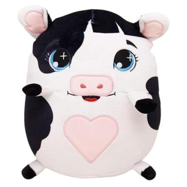 Imagem de Zonacriativa - Pelúcia Puffy Vaquinha (28cm) | Toque macio em malha, enchimento em fibra siliconada | Ideal para cochilinho, decoração e para colecionar