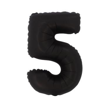 Imagem de BALAO CROMADO C/CANUDO 16" PRETO FOSCO NUMERO 5