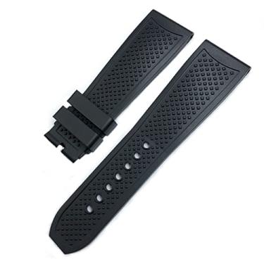 Imagem de KAPPDE Para CALIBRE DE CARTIER TANK SOLO SANTOS DE Pulseira de relógio de silicone à prova d'água Fivela Borboleta 22mm 23mm 24mm Pulseiras de Borracha (Cor: Preto Sem Fivela, Tamanho: 22mm)