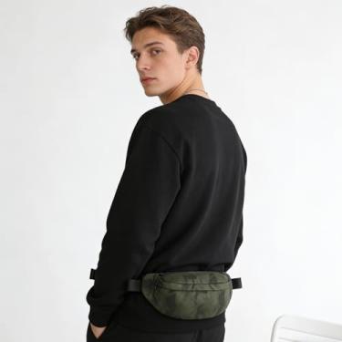 Imagem de Pochete para homens e mulheres, bolsa esportiva à prova d'água, bolsa de cinto para viagens, caminhadas, corrida, verde militar