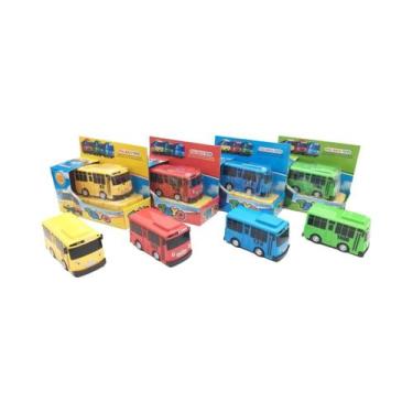 Imagem de Conjunto De Brinquedos Mini Ônibus Tayo Para Meninos Com Portas Que Ab