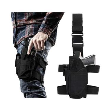 Imagem de Coldre de arma de coxa de pistola tática Molle, coldre de perna caída,