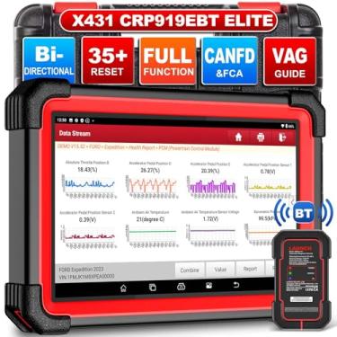 Imagem de LAUNCH Scanner X431 CRP919EBT Elite OBD2, ferramenta de digitalização bidirecional 2024 com DBSCAR, codificação ECU, CANFD&DOIP, sistema completo, 35+ reinicialização, FCA AutoAuth, guia V.A.G,