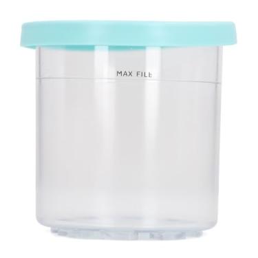 Imagem de Acouto Copo de Sorvete Transparente Com Tampa PET Colorida - Recipiente de Sorvete Empilhável, Guloseimas Caseiras, Série Ideal NC299AM e C300s, Pote de Armazenamento de à Prova de Vazamentos, Sabor