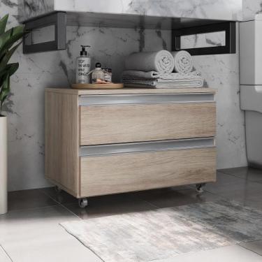 Imagem de Gabinete Banheiro Rodinhas 60cm 02 Gavetas JOIA  - MOVEIS JOIA, Madeir