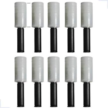 Imagem de Kit 10 Rolos Filme Stretch Com Cabo Aplicador Giratório Embalagens.Log