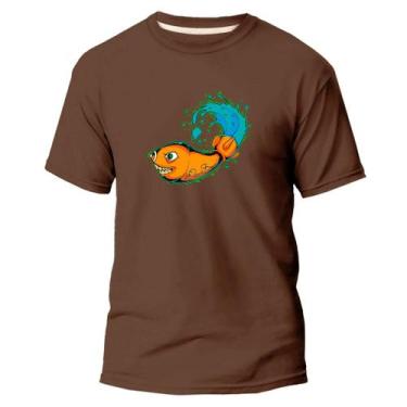 Imagem de Camiseta Algodão Premium Estampa Digital Peixes Laranja DTF - Pavesi, 