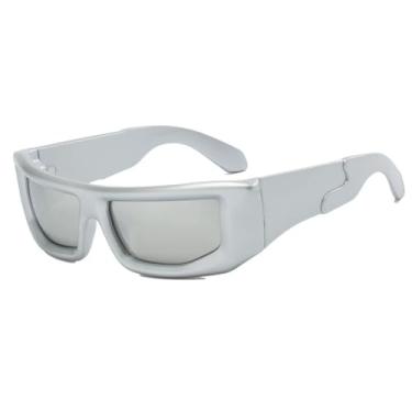 Imagem de Óculos de Sol Femininos Jelly Color Oversized Wide Legs Punk com Proteção UV400 para Esportes ao Ar Livre, Corrida e Ciclismo, Prata