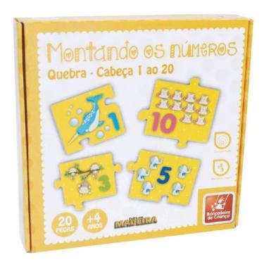 Imagem de Brinquedo De Crianca Educ Madeira Montando Numeros 1 A 20 - Brincadeir