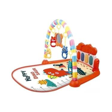 Imagem de Tapete de Atividades Musical para Bebê, Ginásio Interativo com Piano e Luzes, Desenvolvimento Sensorial e Motor, com Teclado e Sons (Vermelho)