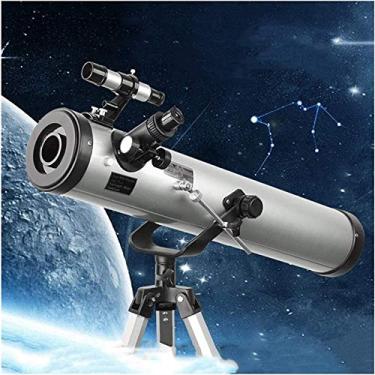 Imagem de pcagfaajmh Telescópios para astronomia para iniciantes em astronomia - Óptica de vidro totalmente revestido - Telescópio ideal para iniciantes e adultos 114 mm Apeture 5 x 24 localizador