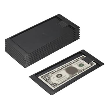 Imagem de PATIKIL Porta-cheques, cartões de crédito, bandejas de dinheiro garçonete com clipe conveniente para restaurantes, bares, hotéis, cafeterias, lojas, plástico preto, pacote com 8