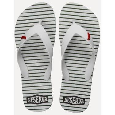 Imagem de Chinelo Reserva Masculino Listrado Bandeira Branco-Masculino