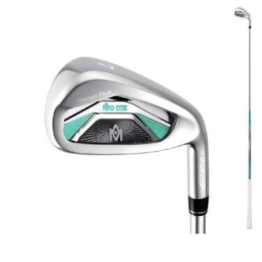 Imagem de Tacos de golfe #7 Irons 32 Graus Loft feminino mão direita vara de treino cabeça de aço inoxidável taco de golfe ferro (com haste de grafite)