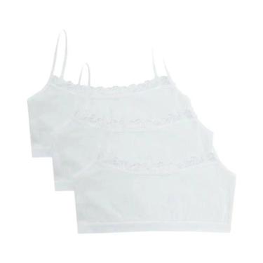 Imagem de Sutiãs De Treinamento De Renda Para Crianças 3 Peças Verão Cor Sólida 