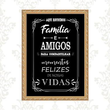 Imagem de Quadro Moldura Dourada Área Gourmet 24X18Cm