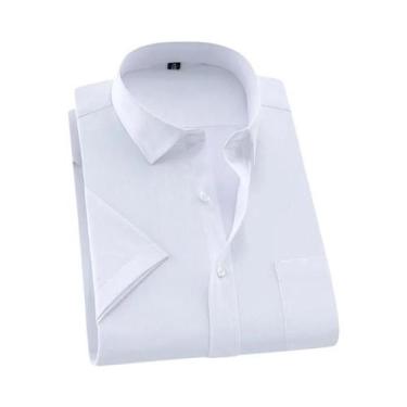 Imagem de Camisa Social Masculina De Manga Curta Em Xadrez Listrado Clássico Azu