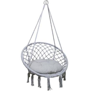 Imagem de Rede Cadeira Balanço Suspensa Teto Algodao Confortavel Decoraçao Jardi