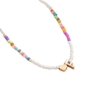 Imagem de tincolia Colar clássico de 26 letras com pingente de tartaruga com contas e clavícula feminina, acessórios de festa e presente