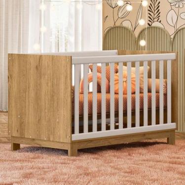 Imagem de Berço Mini Cama 2 em 1 Q Encantofreijó/Branco Acetinado - Qmovi, Marro