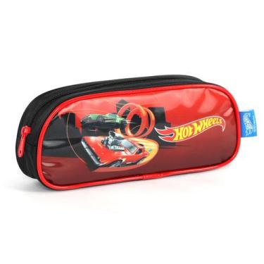 Imagem de Estojo Escolar Infantil Luxcel Hot Wheels Vermelho Menino