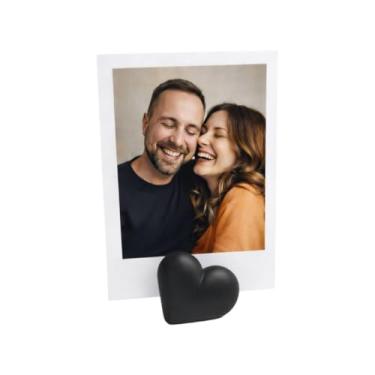 Imagem de Kit Porta Fotos Polaroid Coração SOMENTE para Instax Mini Retrato Foto Album Moldura Polaroide Minimalista (Preto)