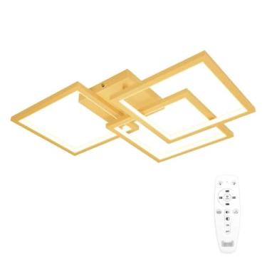Imagem de Luminária de Teto LED Moderna, Ouro Plafon Led Sobrepor, Luminária Regulável Embutida, 3000K-6000K