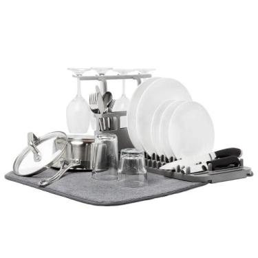 Imagem de Super Escorredor Tapete Louças Pia Prato Talheres Copo - Sweet Home